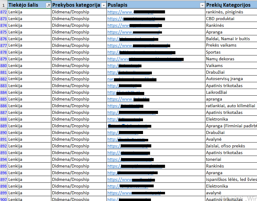 dropshipping tiekejai